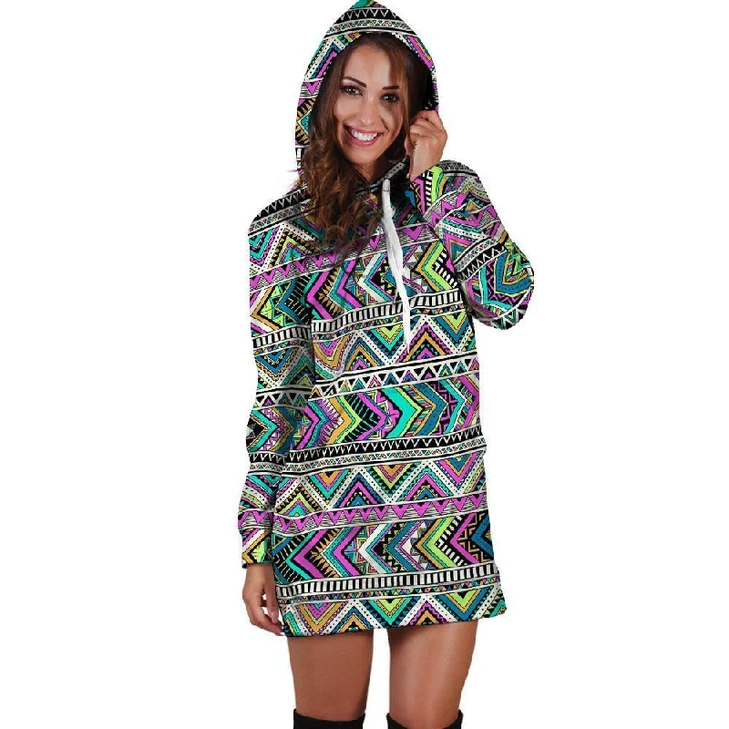 Indian Aztec Hoodie Dress